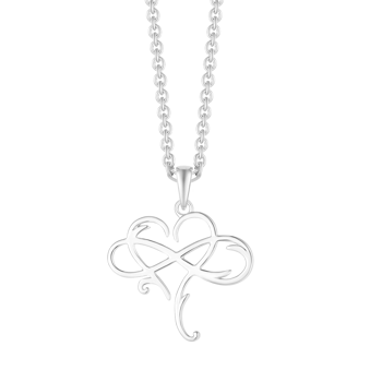 Halskæde i rhodineret sterling sølv med hjerte, 22 x 1,5 mm – Støvring Design