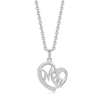 Halskæde i rhodineret sterling sølv med klar zirkonia, 15 x 17 mm – Støvring Design