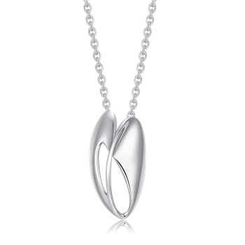 Halskæde i rhodineret sterling sølv, 22 x 11 mm – Støvring Design