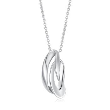 Halskæde i rhodineret sterling sølv, 22 x 12 mm – Støvring Design