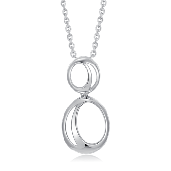 Halskæde i rhodineret sterling sølv, 20 x 16 mm – Støvring Design