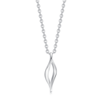 Halskæde i rhodineret sterling sølv, 20 x 5 mm – Støvring Design