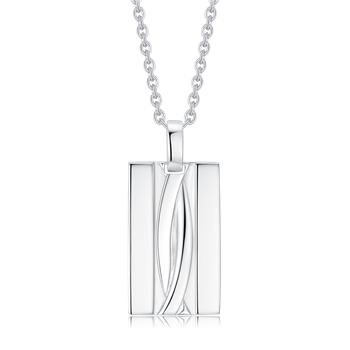 Halskæde i rhodineret sterling sølv, 24 x 20 mm – Støvring Design