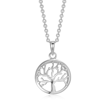 Halskæde i rhodineret sterling sølv med klar zirkonia, 45 cm – Støvring Design