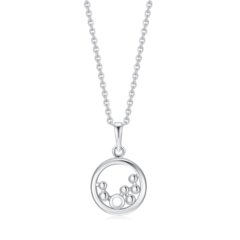 Halskæde i rhodineret sterling sølv med ugle, 45 cm – Støvring Design