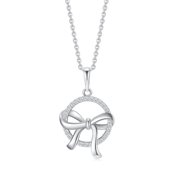Halskæde i rhodineret sterling sølv med klar zirkonia, 45 cm – Støvring Design