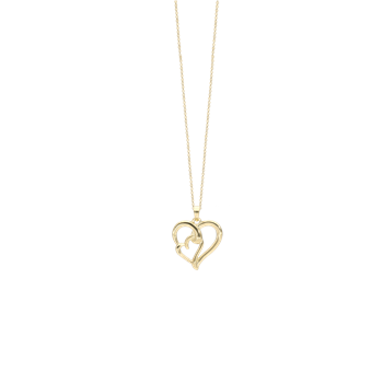 Aagaard Heart Beat hjertehalskæde i 8 karat guld i forgyldt sterling sølv
