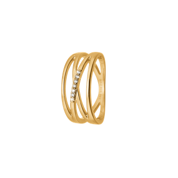 Aagaard Dame ring, 8 karat guld med 7 zirkonia