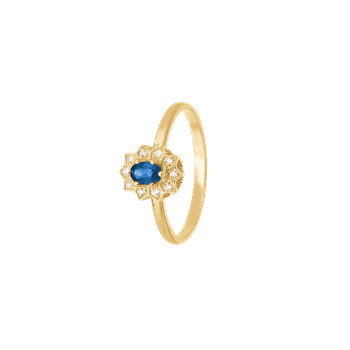 Aagaard Ring, 8 karat, safir/diamanter i 8 karat guld