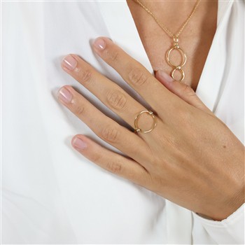 Aagaard Ring, 8 karat, dobbelt cirkel i 8 karat guld
