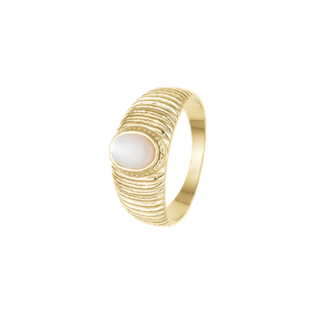 Aagaard Ring, perlemor, forgyldt sølv