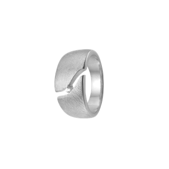 Aagaard Dame ring, mat med zirkonia, sølv