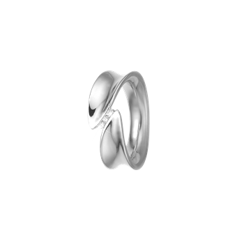 Aagaard Dame ring, blank med 3cz, sølv