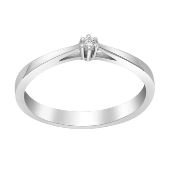 Ring i 14 karat hvidguld med diamant 0,03 ct fra Siersbøl – forhandlet hos Houmann.dk