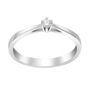 Ring i 14 karat hvidguld med diamant 0,05 ct fra Siersbøl – forhandlet hos Houmann.dk