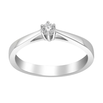 Ring i 14 karat hvidguld med diamant 0,10 ct fra Siersbøl – forhandlet hos Houmann.dk