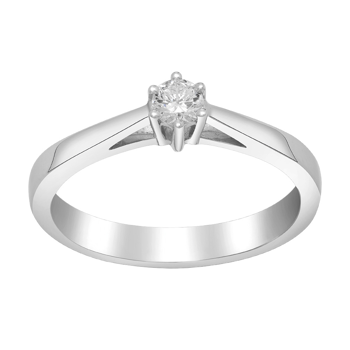 Ring i 14 karat hvidguld med diamant 0,15 ct fra Siersbøl – forhandlet hos Houmann.dk