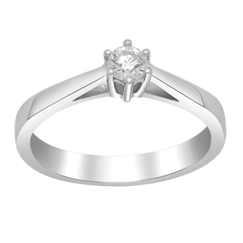 Ring i 14 karat hvidguld med diamant 0,20 ct fra Siersbøl – forhandlet hos Houmann.dk