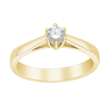 Afrodite, guld solitaire serie med diamanter fra 0,03 ct til 0,25 ct Wesselton / SI