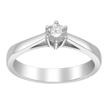 Ring i 14 karat hvidguld med diamant 0,25 ct fra Siersbøl – forhandlet hos Houmann.dk