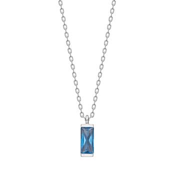 Nordahl rhd. sølv halskæde blå FACET52