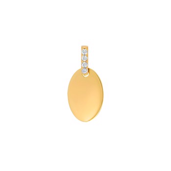 Vedhæng i 8 karat guld med zirkonia, 8x12 mm, oval fra Siersbøl – forhandlet hos Houmann.dk