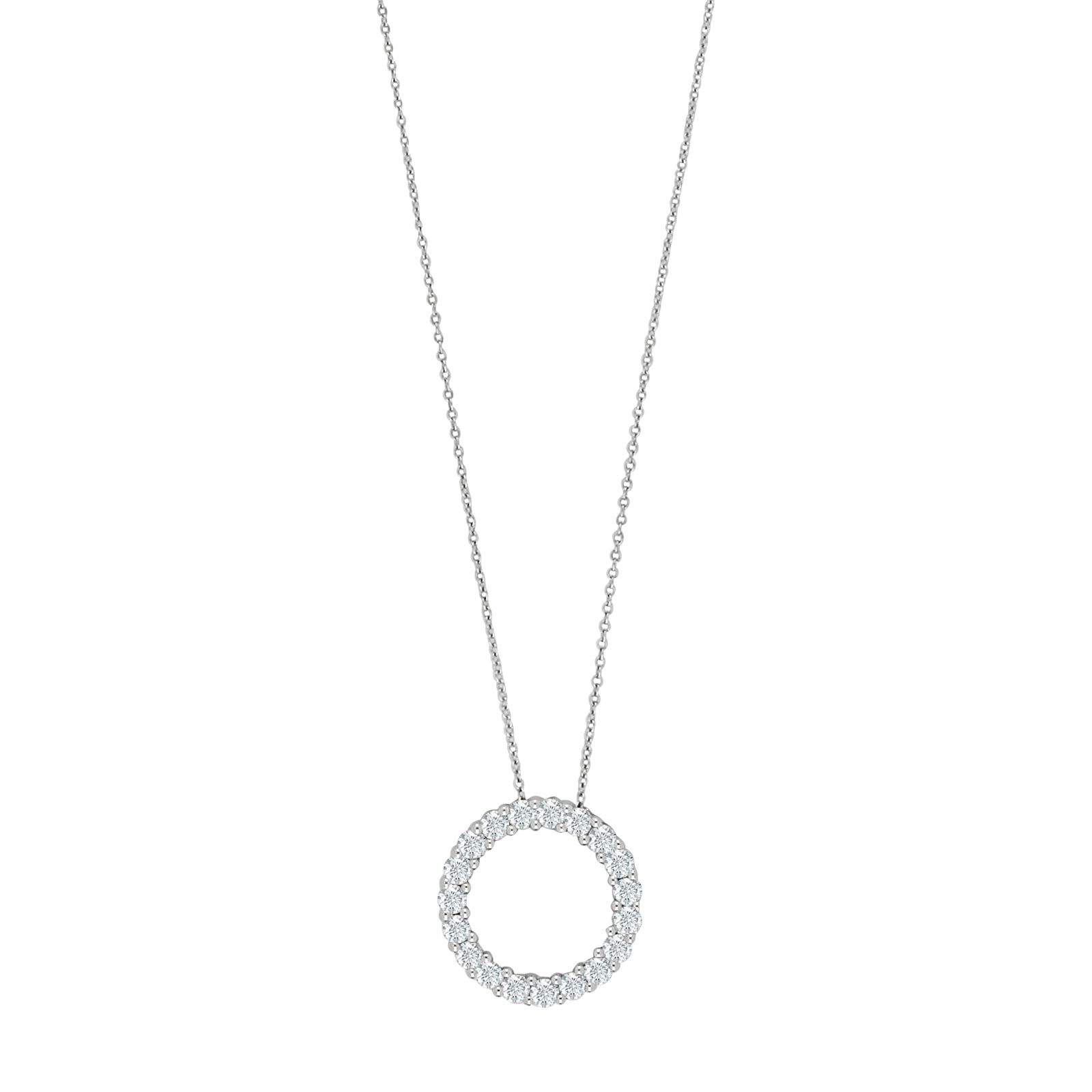 Halskæde med cirkel i 14 karat hvidguld og diamant 0,495 ct W/SI fra Siersbøl – forhandlet hos Houmann.dk