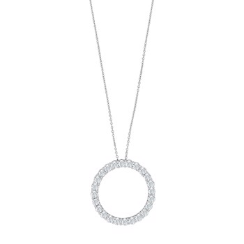 Halskæde med cirkel i 14 karat hvidguld og diamant 0,98 ct W/SI fra Siersbøl – forhandlet hos Houmann.dk