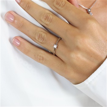 Aagaard Ring sølv labgrown diam 0,10ct w/vs