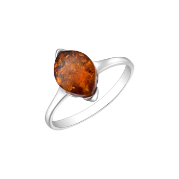 Ring i rhodineret sterling sølv i 4-grab fatning – Støvring Design