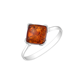 Ring i rhodineret sterling sølv i 4-grab fatning – Støvring Design