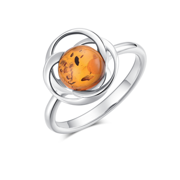 Ring i rhodineret sterling sølv med blomst – Støvring Design