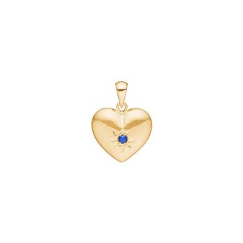 Vedhæng i 14 karat guld med safir, 13 mm fra Siersbøl – forhandlet hos Houmann.dk