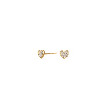 Ørestikker med hjerte i 14 karat guld og diamant 0,05 ct W/SI fra Siersbøl – forhandlet hos Houmann.dk