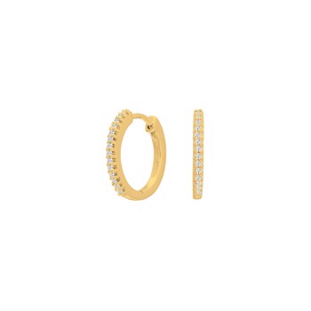 Creoler i 14 karat guld med diamant 0,10 ct W/SI, 16 mm fra Siersbøl – forhandlet hos Houmann.dk