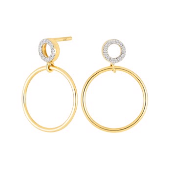 Ørehængere i 14 karat guld med diamant 0,05 ct W/SI fra Siersbøl – forhandlet hos Houmann.dk