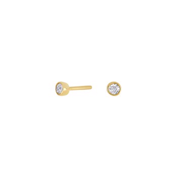 Ørestikker i 14 karat guld med diamant 0,10 ct W/SI fra Siersbøl – forhandlet hos Houmann.dk