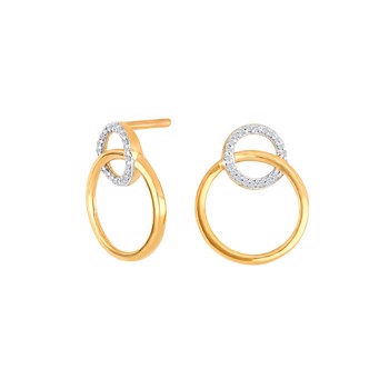 Ørestikker med cirkel i 14 karat guld og diamant 0,05 ct W/SI fra Siersbøl – forhandlet hos Houmann.dk