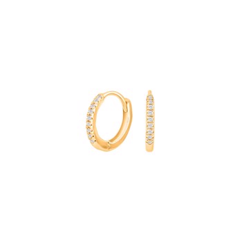 Creoler i 14 karat guld med diamant 0,05 ct W/SI, 10 mm fra Siersbøl – forhandlet hos Houmann.dk