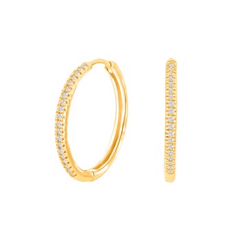 Creoler i 14 karat guld med diamant 0,11 ct W/SI, 18 mm fra Siersbøl – forhandlet hos Houmann.dk