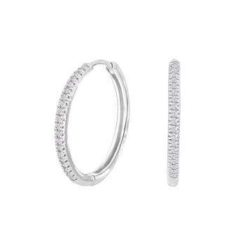Creoler i 14 karat hvidguld med diamant 0,11 ct W/SI, 18 mm fra Siersbøl – forhandlet hos Houmann.dk
