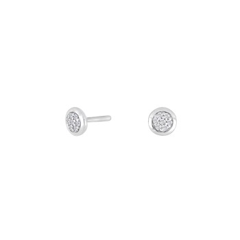 Ørestikker i 14 karat hvidguld med diamant 0,045 ct W/SI fra Siersbøl – forhandlet hos Houmann.dk