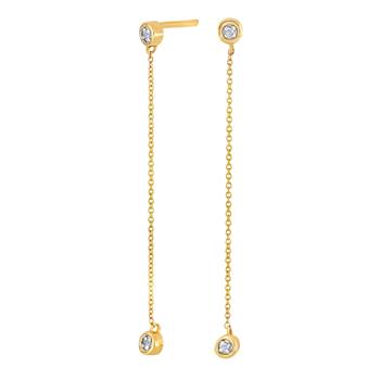 Ørehængere i 14 karat guld med diamant 0,02 ct W/SI fra Siersbøl – forhandlet hos Houmann.dk