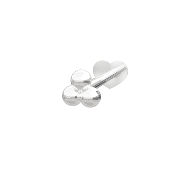 Nordahl rhd. sølv Labret-piercing 3*2mm kugler PIERCE52 1s