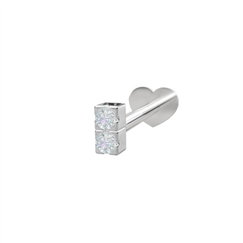Nordahl rhodineret sølv Labret-piercing 2 CZ 3mm Grab PIERCE52 1