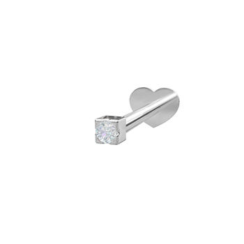 Nordahl rhodineret sølv Labret-piercing 1 CZ 1,5mm Grab PIERCE52