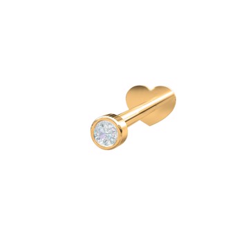 Nordahl 14kt. Labret 1 dia 0,06ct 2,5mm Rør PIERCE52 1stk