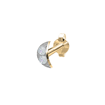 Nordahl 14kt. guldørestik måne m/dia 0,008ct 3,5mm PIERCE5