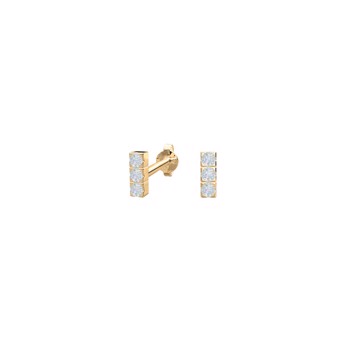 Ørestikker i 14 karat guld med diamant 0,012 ct, 4,4 mm fra Siersbøl – forhandlet hos Houmann.dk