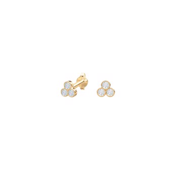 Ørestikker i 14 karat guld, 3 mm med diamant 0,08 ct fra Siersbøl – forhandlet hos Houmann.dk